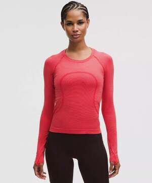 lululemon Swiftly Tech Long-Sleeve Shirt Crew in Heathered Boom Juice Size 4